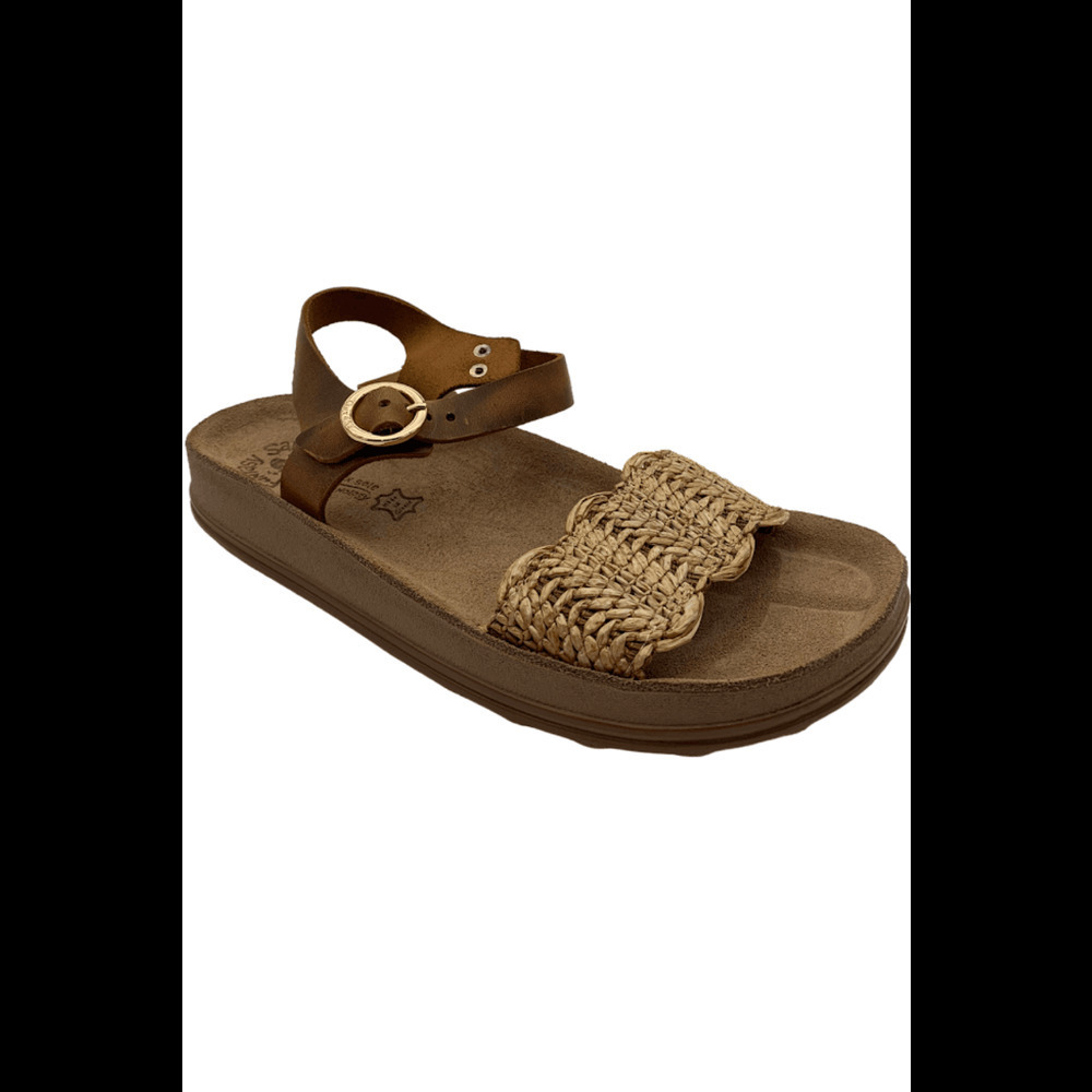 Fantasy Sandals Ankle Strap Wedge Sandals Molly Taupe - Medium